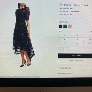 Teri Jon by Rickie Freeman - Navy Hi-Low Dress